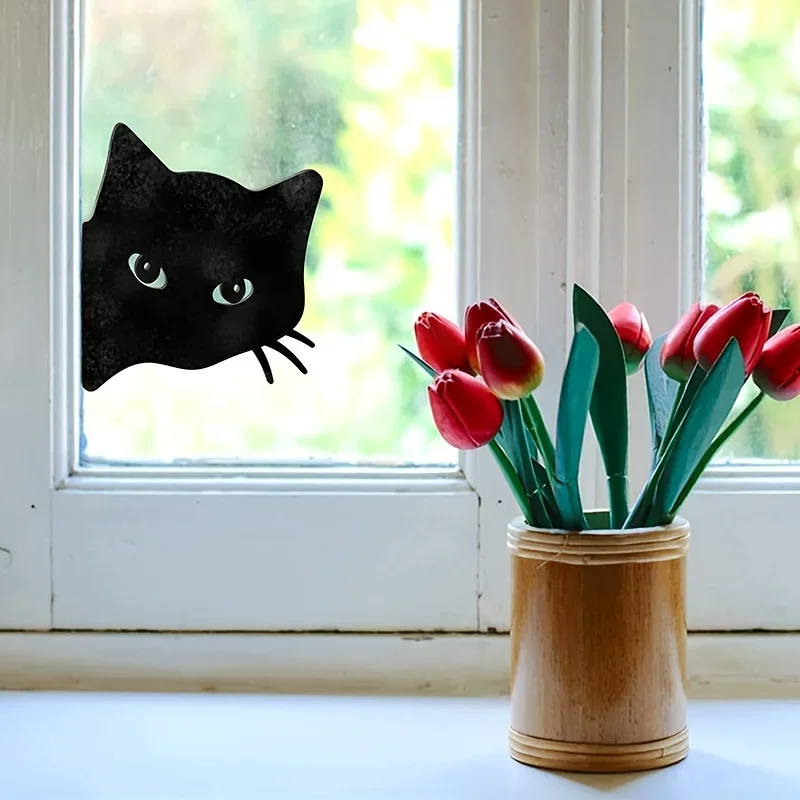 

2pcs Silhouette Peeping Cat Metal Plug-in Garden Yard Art Halloween Decor Farmhouse Outdoor Home Decor Yard Garden Decoration
