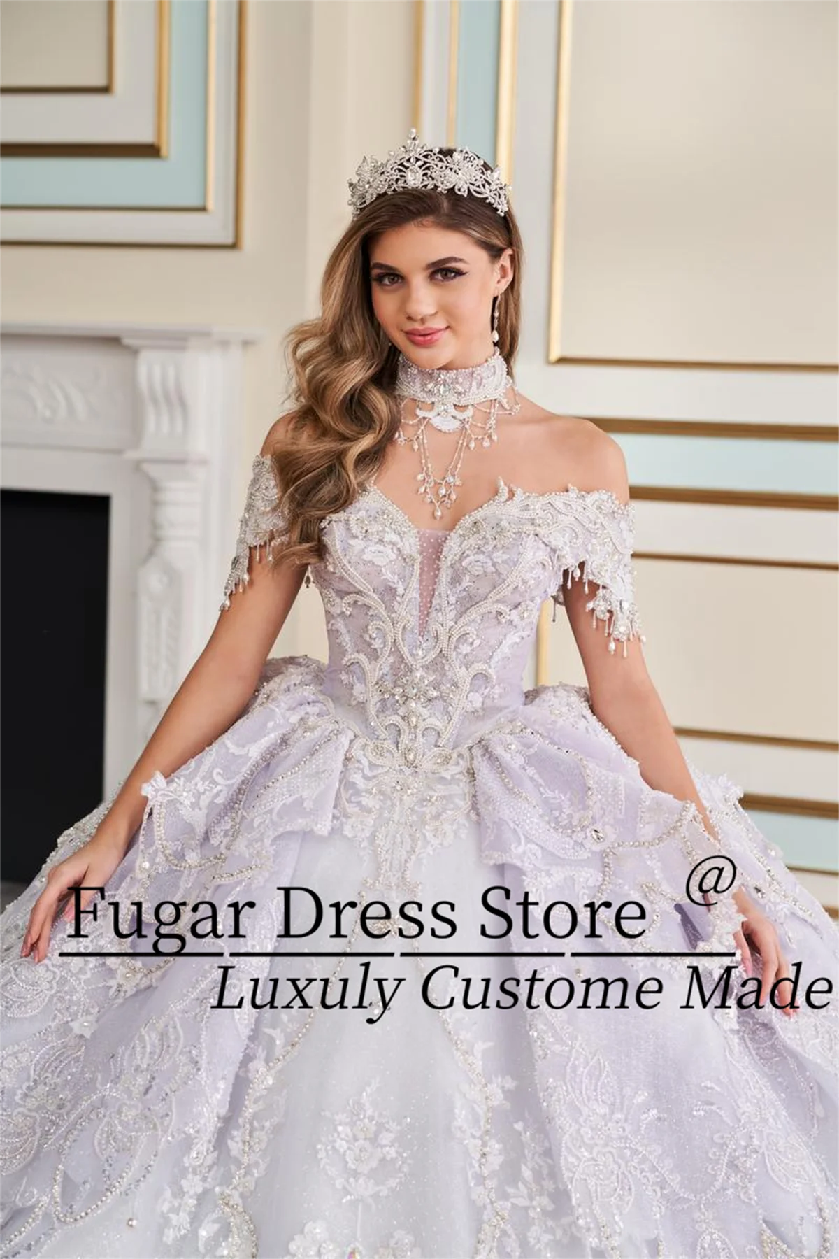 Elegance Quinceanera Dresses intricate bead decorations stone decorations sparkling sequins