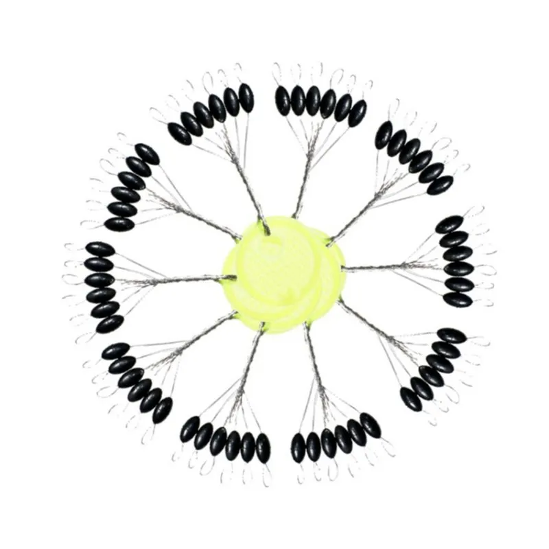 Fishing Float 120PCS Space Beans Rubber Fishing Float Bobber Oval Stopper Line Stops