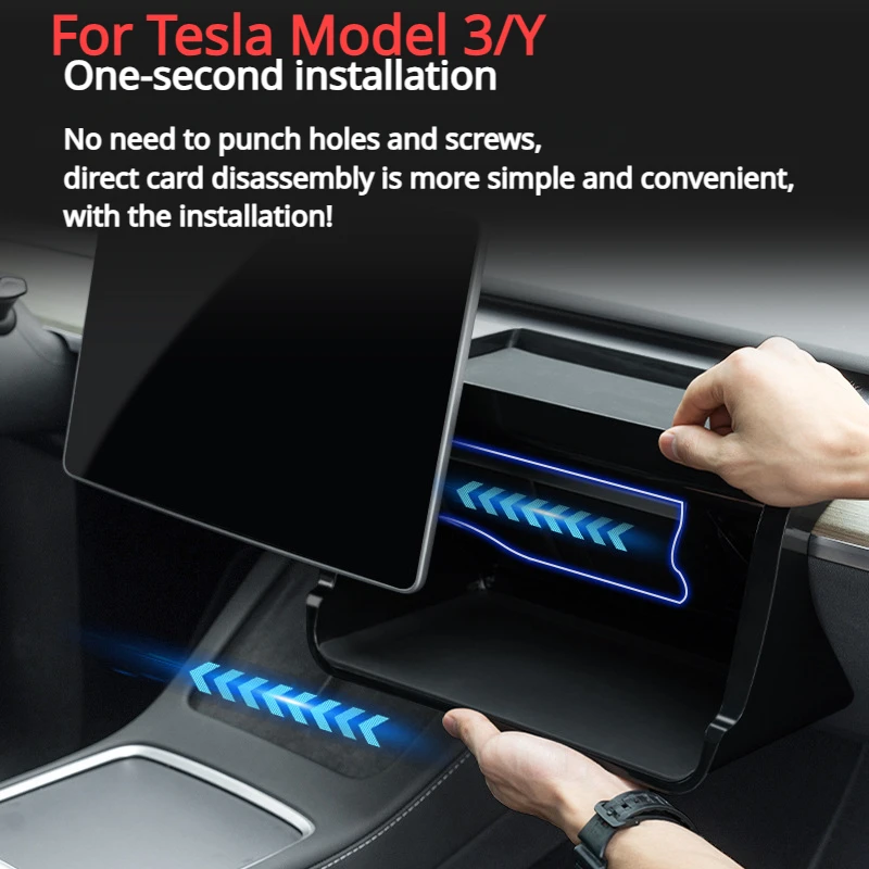 

Ящик для хранения 2-в-1 со скрытым экраном для Tesla Model 3 Y 2018-2023, многофункциональный ящик для хранения салфеток на приборной панели со скрытым большим пространством