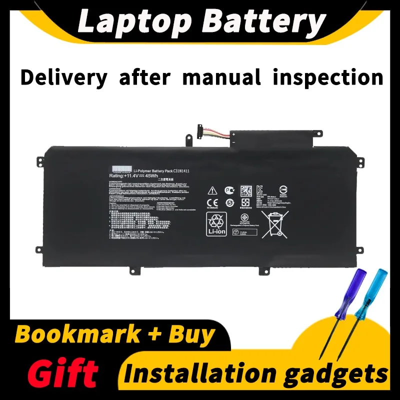 

For ASUS Zenbook UX305F/C/CA/FA U305F U305L/FA/CA C31N1411 11.4V 45wh/3830mAh Laptop Battery