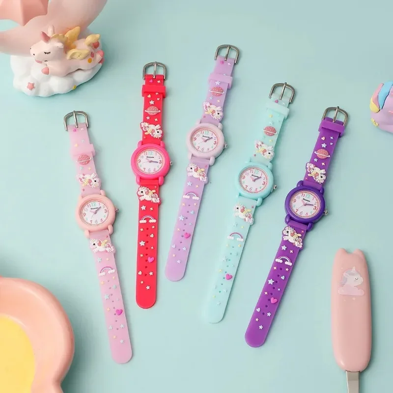 2024 Cartoon Unicorn Children's Watches New Cute Girl Electronic Watch Student Quartz Watch Award Gift Watch for Kids Relojes 5