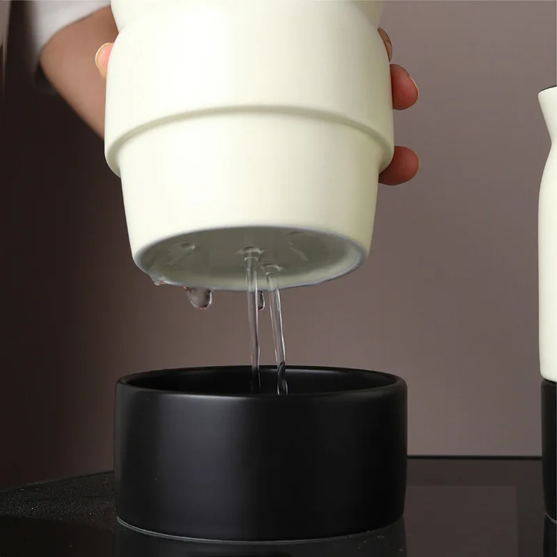 Chopstick Barrel, Ceramic Household Water Drainage Tableware Barrel Kitchen Knife and Fork Storage Rack 4