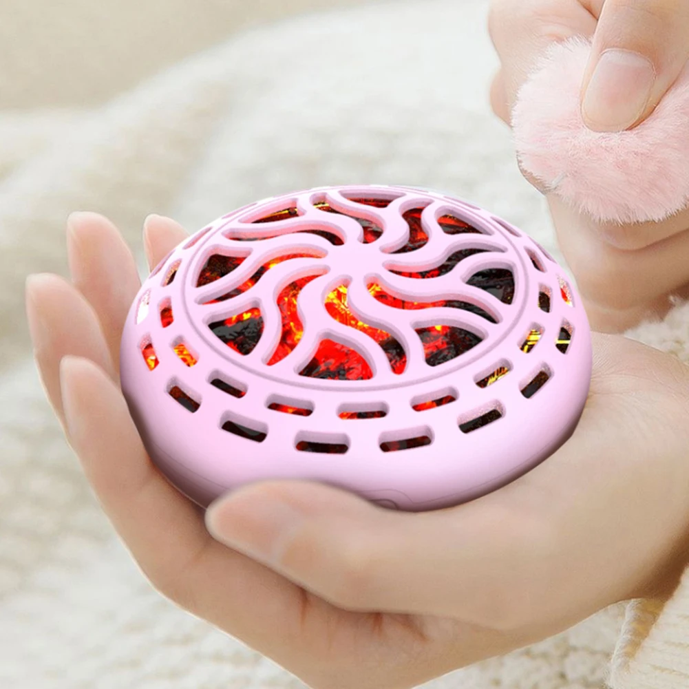 6.5W Heater Handwarmer USB Rechargeable Simulated Charcoal Hand Warmer 3600mAh Portable for Home Office School for Kids Adults