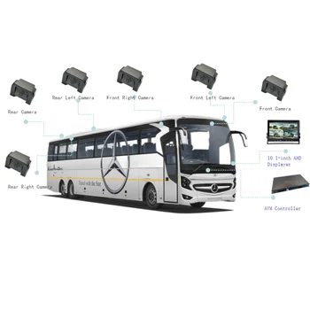 Sistema di Telecamere per Veicoli con Visione a 360 Gradi 3D AVM, 6 Telecamere per Camion, Autobus, Auto, Camper