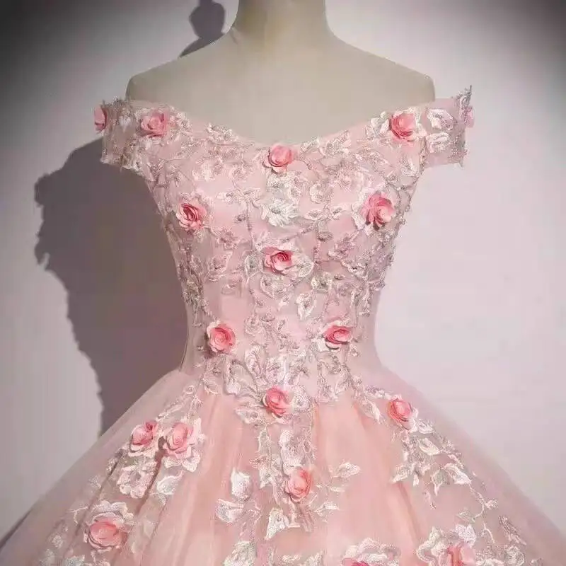 Charmante robe de Rhde fleurs en dentelle 3D, robe de soirée formelle d'anniversaire, hors de l'initiative, 2024