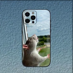 Adorable Mouse and Hamster Soft Black Phone Case Cover - iPhone 12 Mini (Z1)