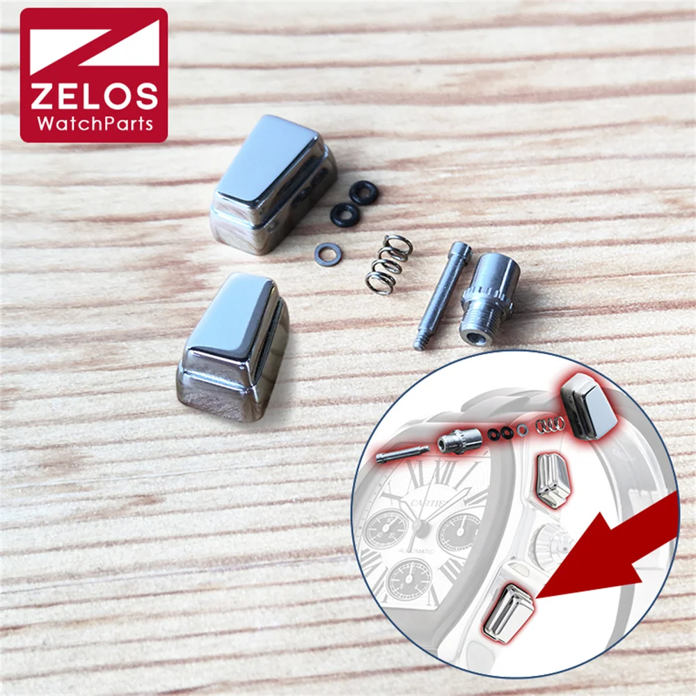 Pulsante Di Spinta Per Orologi In Acciaio Per Orologio Cronografo Cartier Roadster 3405