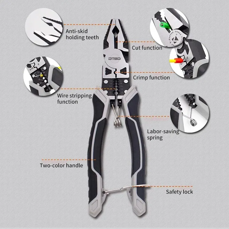 Universal Wire Cutter Diagonal Pliers Crimping Pliers Needle Nose Multifunctional Hardware Hand Tools