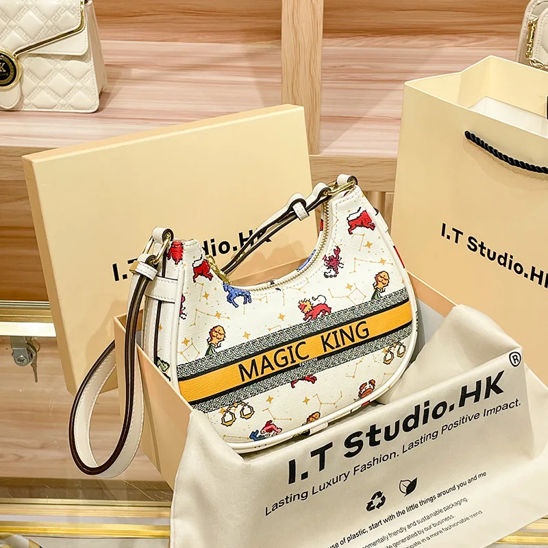 

Гонконгский бренд из натуральной кожи MK Подмышечная сумка для женщин весна-лето нишевая маленькая сумка через плечо на одно плечо Новинка 2023