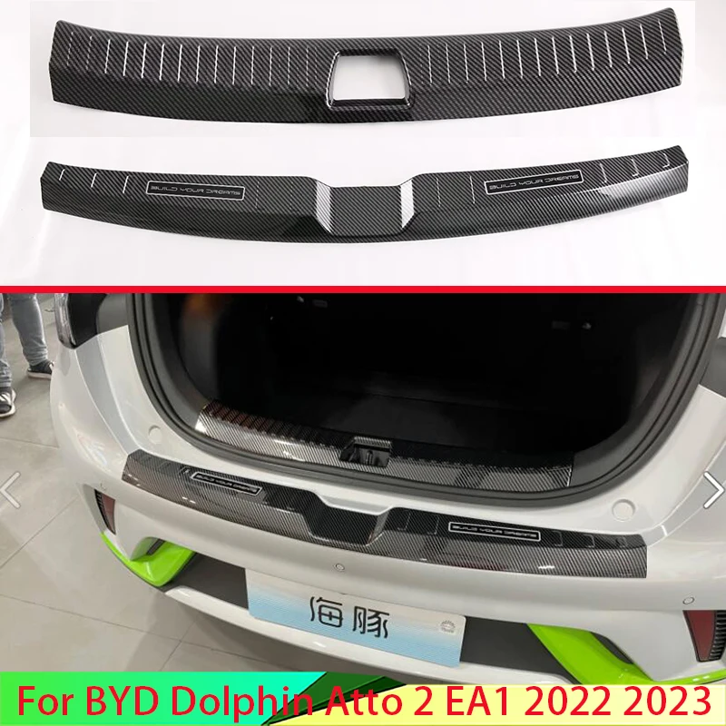 

Для BYD Dolphin Atto 2 EA1 2022 2023 стильная защита заднего бампера из углеродного волокна оконный порог декоративные плавки