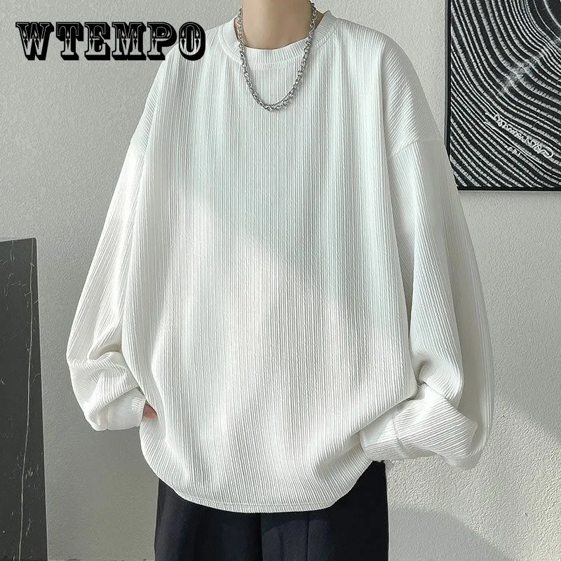 

Однотонная свободная облегающая футболка с длинным рукавом, новинка весны и осени, модные Нижние рубашки, повседневные тонкие и дышащие универсальные Топы