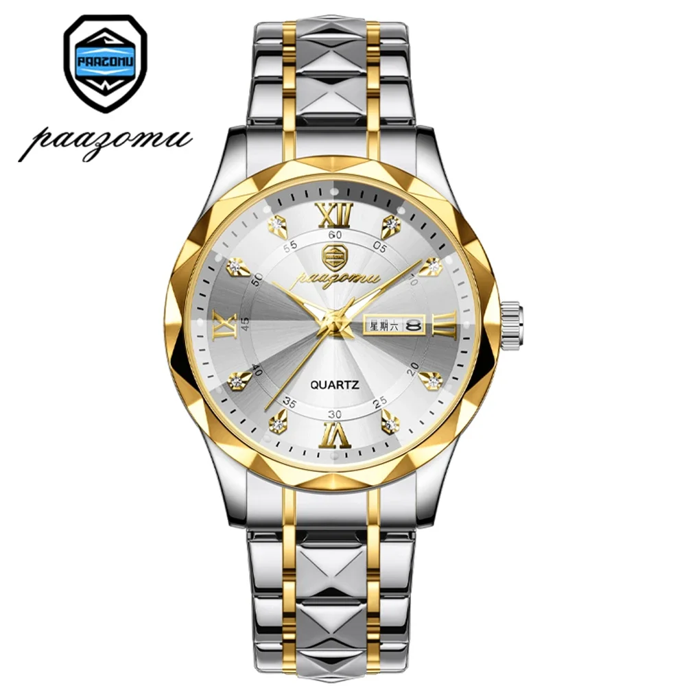 2024 Heren Sport Horloges Voor Mannen Luxe Roestvrij Staal Quartz Horloge Kalender Lichtgevende Klok Man Zakelijk Casual Horloge