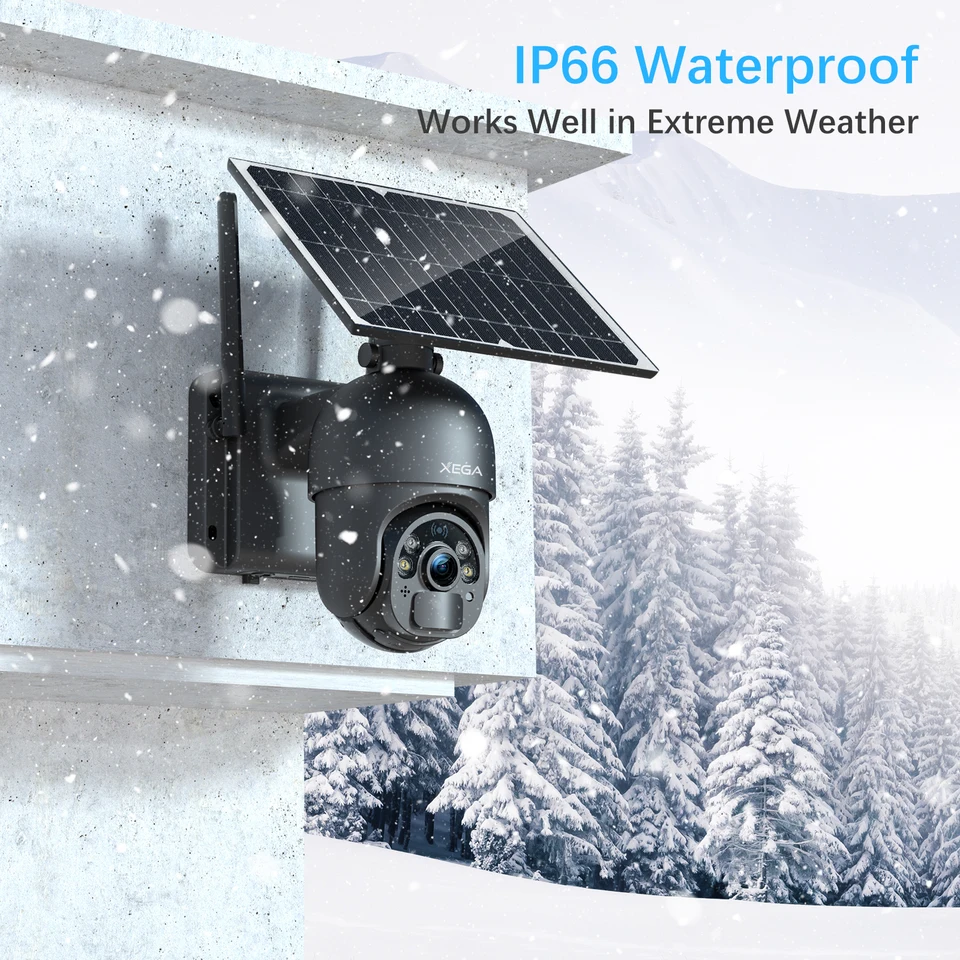 Ctronics 3G/4G LTE Cámara de Vigilancia Solar Exterior Sin WiFi, PTZ
