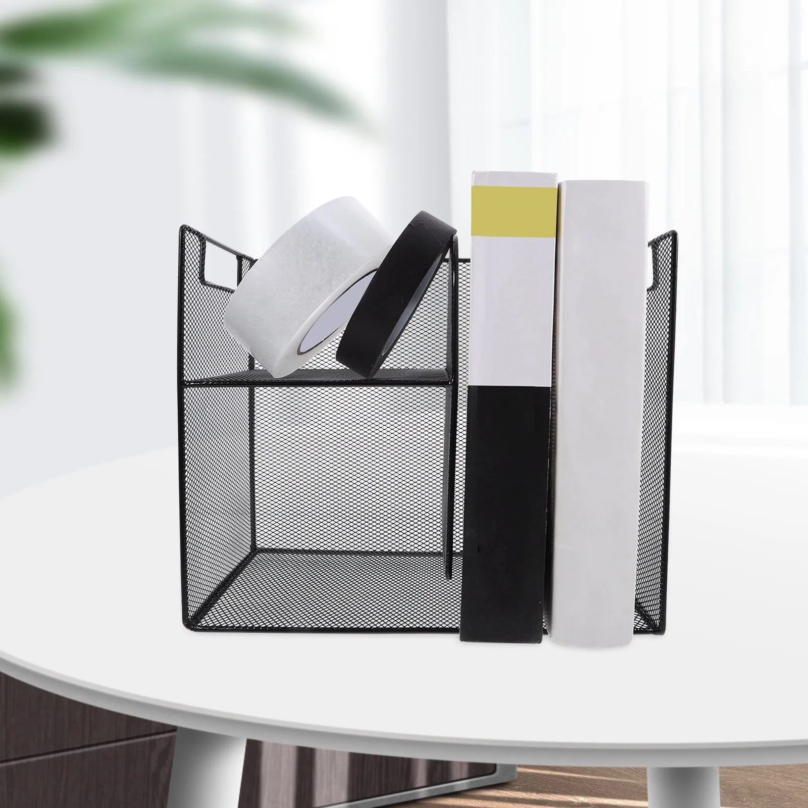 대용량 파일, 바인더, 노트북, 잡지 수납 가능한 헤비듀티 철제 데스크 정리함,..