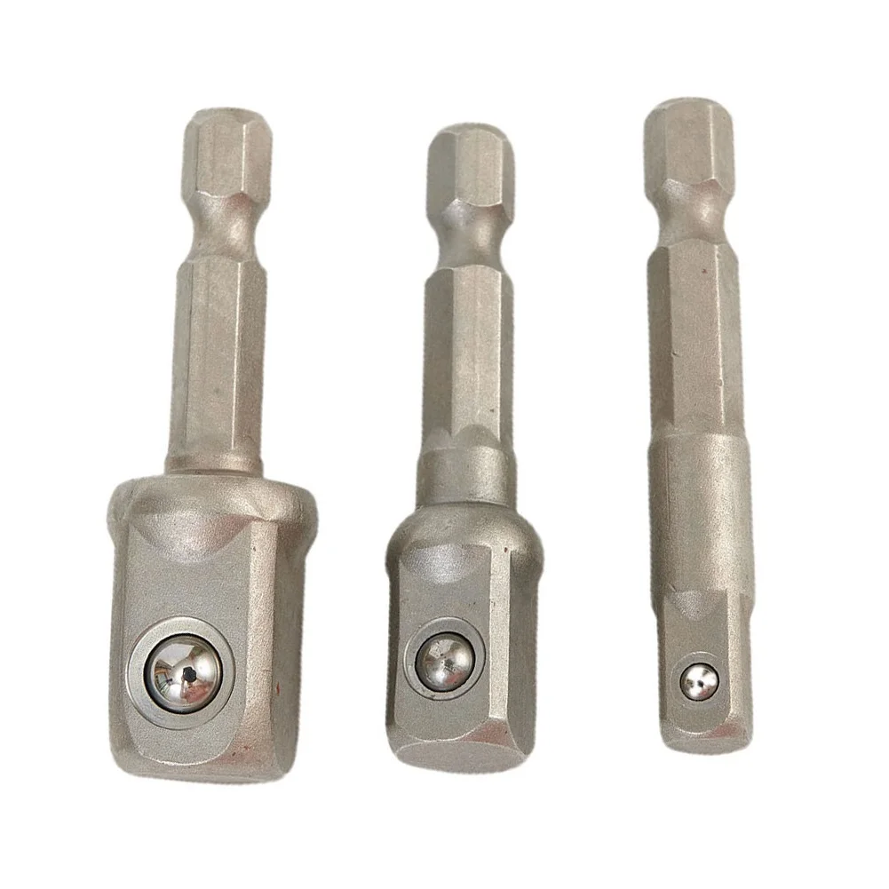

3Pcs Socket Bit Adapter 1/4'' 3/8'' 1/2" Hex Shank Drill Bit Driver Wrench Sleeve Extension Bar Electric Screwdriver Power Tool