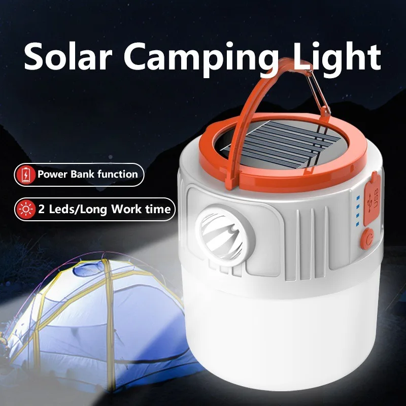 Solar Light Bulb Camping Solar LED Light USB Rechargeable 5Lighting Modes Tent Hanging Bulb for Outdoor Hiking Emergency Outage camping lamp camping lights solar lantern