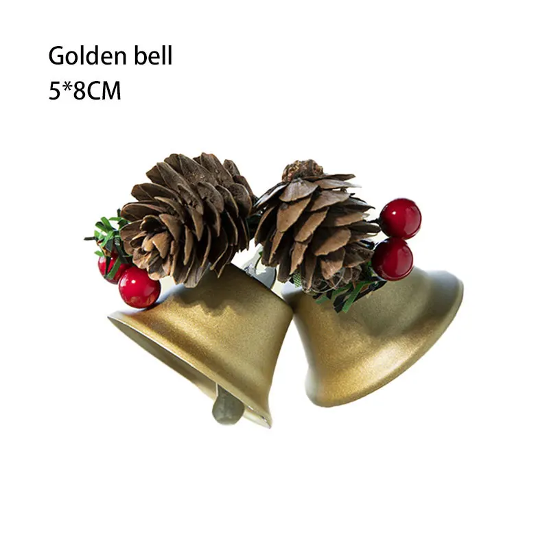 thumbnail image 1 of Adornos para árbol de Navidad, bolas colgantes, adornos de estrellas, campanas de metal doradas, blancas y rojas, decoraciones navideñas para el hogar, suministros para fiestas, 1 of 5
