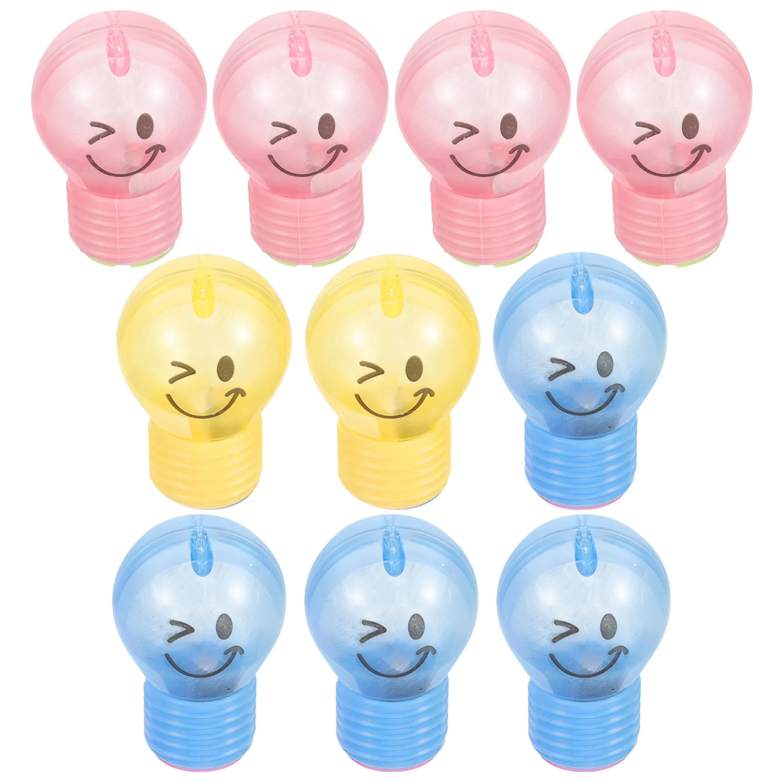 10Pcs 플라스틱 전구 연필 깎이 어린이를위한 수동 미니 깎이 학생 소형 디자인 쉬운 샤프닝 학교 용품 선물