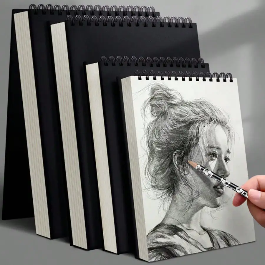 A4/A5/A6/16K sketchbook+Pencil set,Spiral bound sketchbook-30 sheets,perfect for beginners and aetists to draw 6