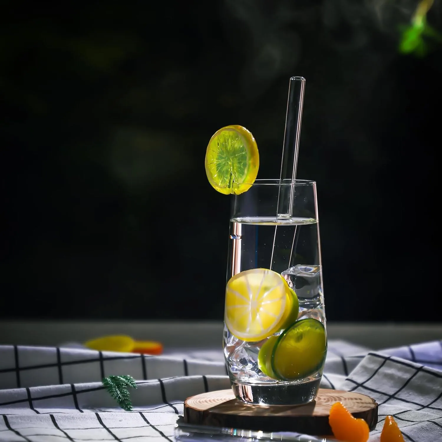 Curved Sweet Puff Thick Glass Straw Oil Burner Pipe 5.5inch 4