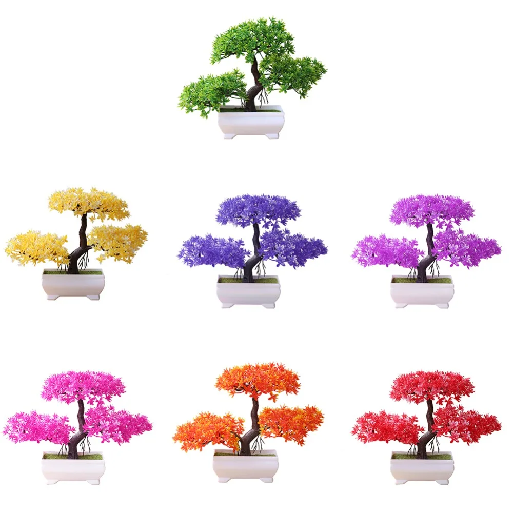 Artificial Plant Artificial Flower Home Decor Bonsai Tree Pot Plant Fake Flower Potted Ornament For Home Room Garden Decoration 4