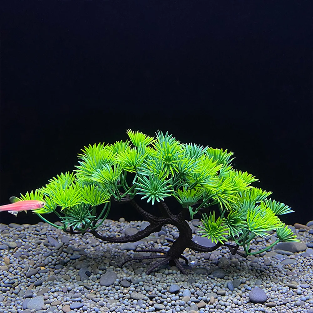 NEW 1PC Fish Tank Simulation Welcome Pine Landscaping False Tree Imitation Water Plant Aquarium Ornament DIY Fish Tank Decor