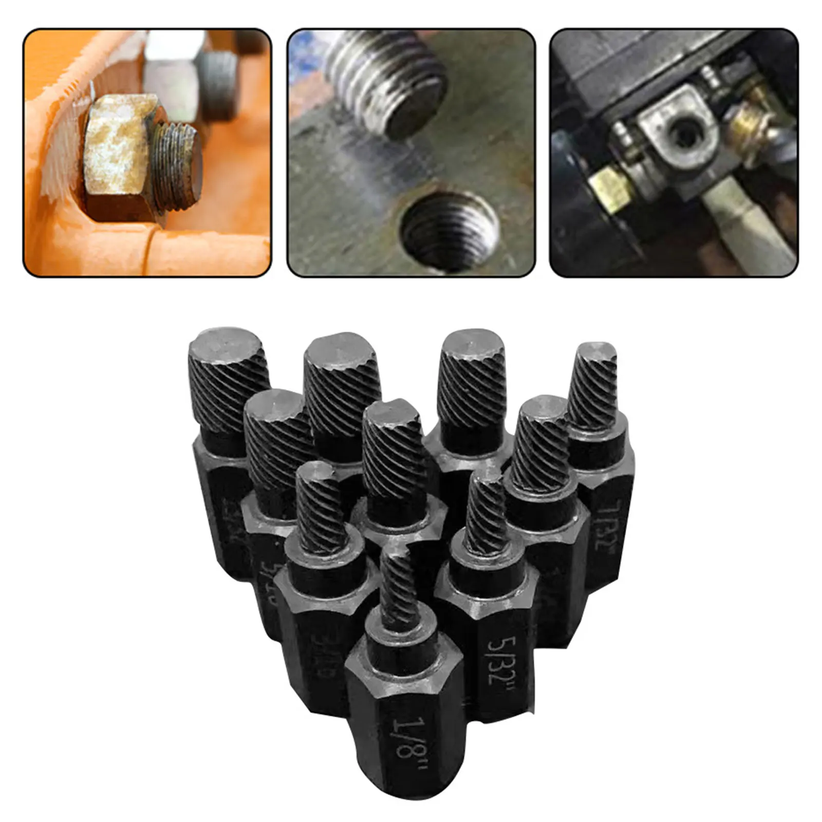 10pcs/lot Screw And Bolt Extractor Drill Bit Set Disassemble Screws Bolt Stud Slip Teeth Demolish Stripped Broken Remover Tools damaged screw extractor remover drill bit set disassemble screws bolt stud slip teeth demolish stripped broken remover tools aa