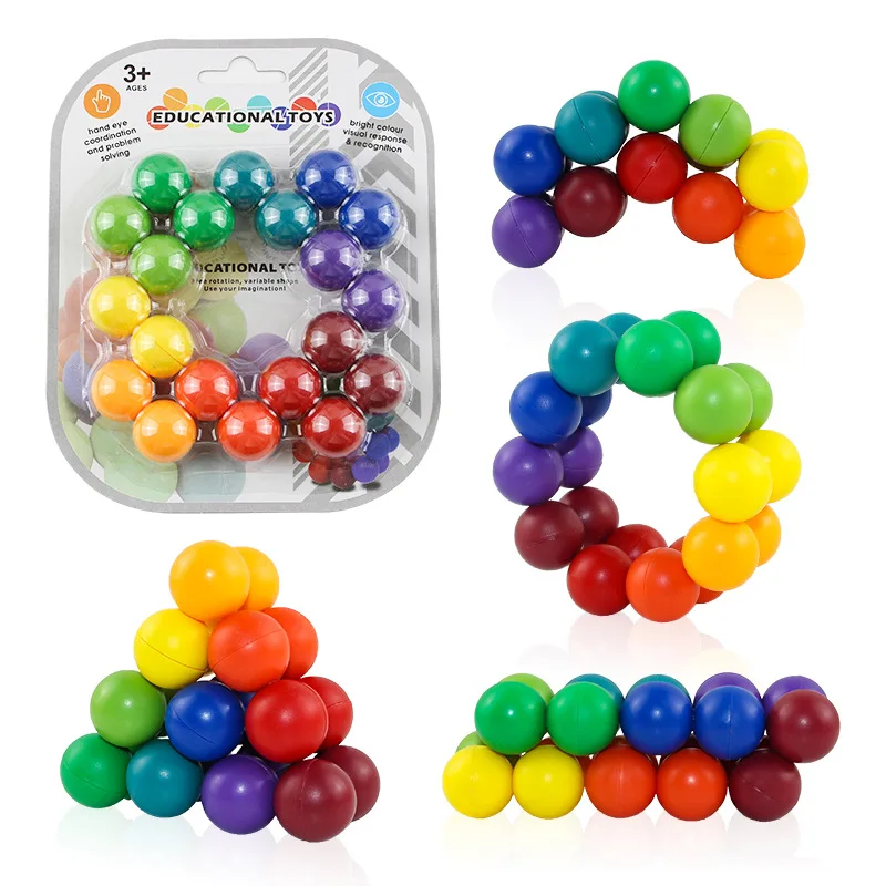 

Children's Puzzle Toys Variety Beading Ball Children Stress Relief Ball New Rainbow Magic Ball Novelty Toys Best Birthday Gift