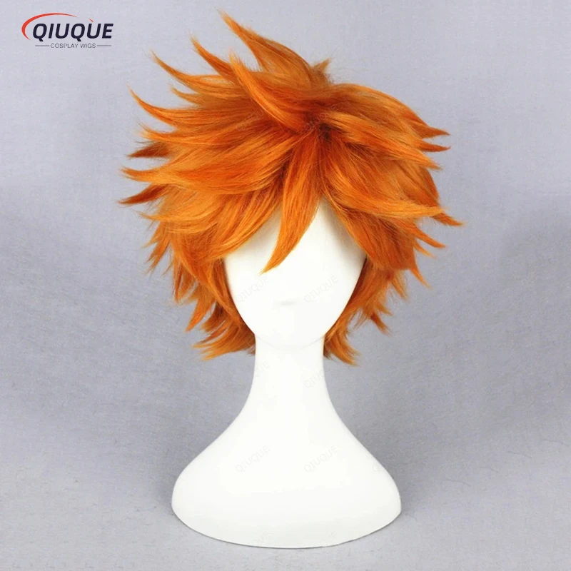 Anime Jibaku Shounen Hanako-Kun Teru Minamoto Kou Parrucca Cosplay Arancione Corta Parrucche Sintetiche Per Capelli + Cappellino Parrucca Gratuito