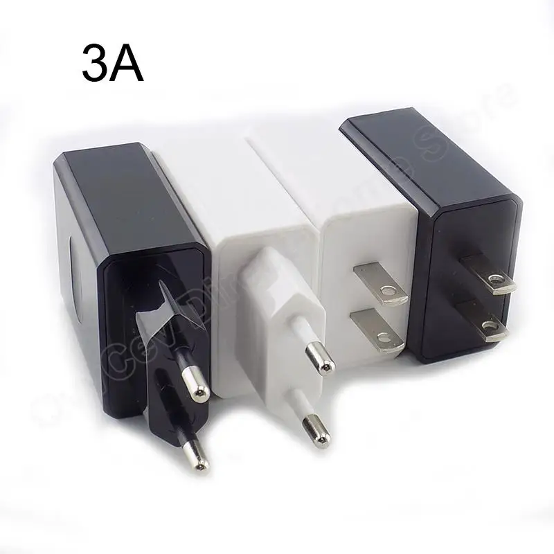 5V 1A 2A 3A Travel USB Adapter Phone Charger Power Supply Adapter Wall Desktop Charging Power Bank EU/US/AU Plug black white