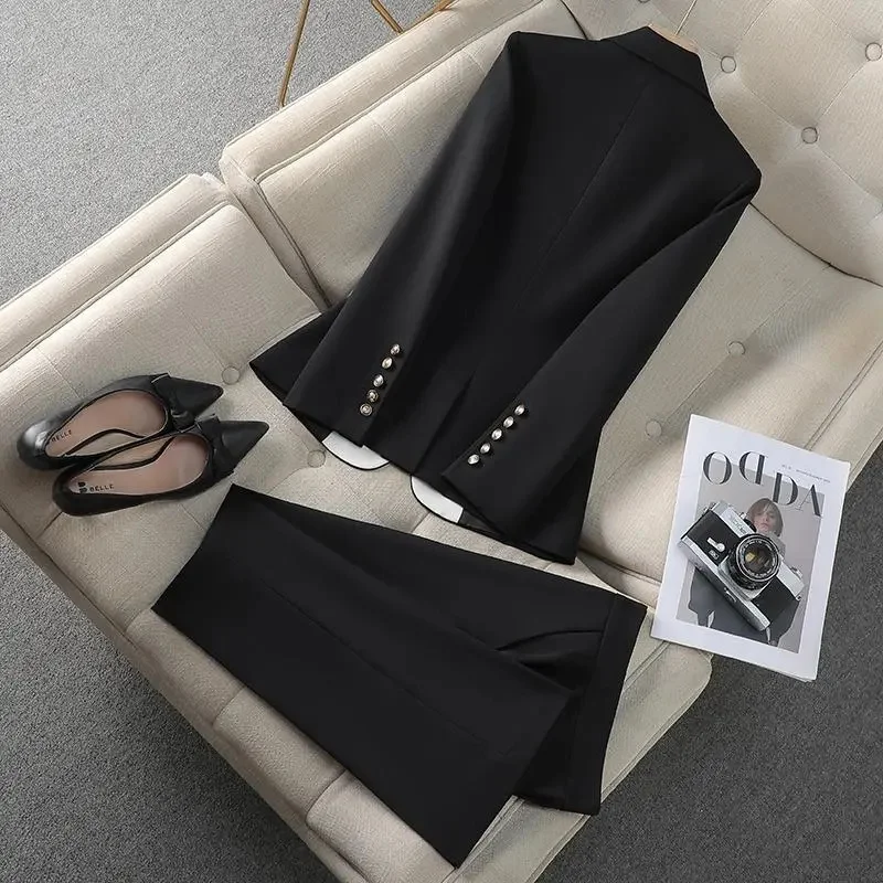 أزياء أحمر أسود بيج المرأة بدل رجالي 2 قطعة مجموعة...