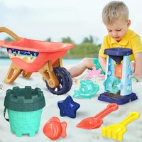 Children Beach Sand Play Tool Set Sand Bucket Sieve Funnel Sand Shovel Wagon Watering Can Scoop  Summer Outdoor Toys for Kids 1