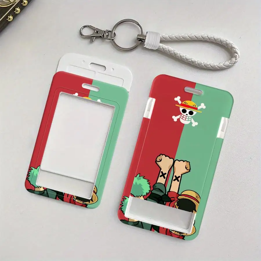 Anime One Piece 1 Stück Kartenhalter Ausziehbarer Kreditkartenhalter Kinder-Bus-Kartenhalter mit Schlüsselband Bankausweis-Hülle – Detail 5