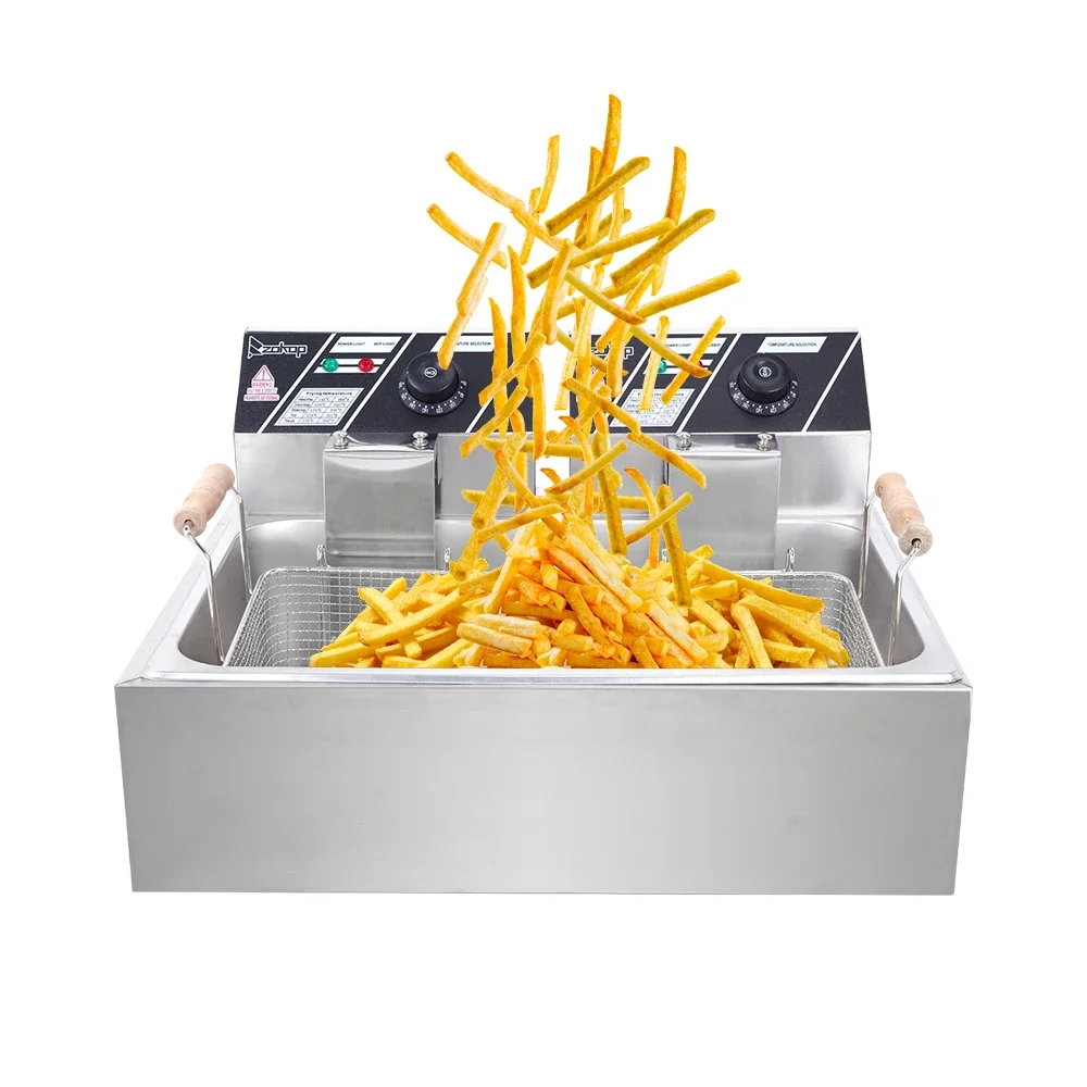 Eh83O 110V Elec Fryer, 5000W, 12.7Qt Oil, 23.26Qt Cap, SS, Single-Cylinder.