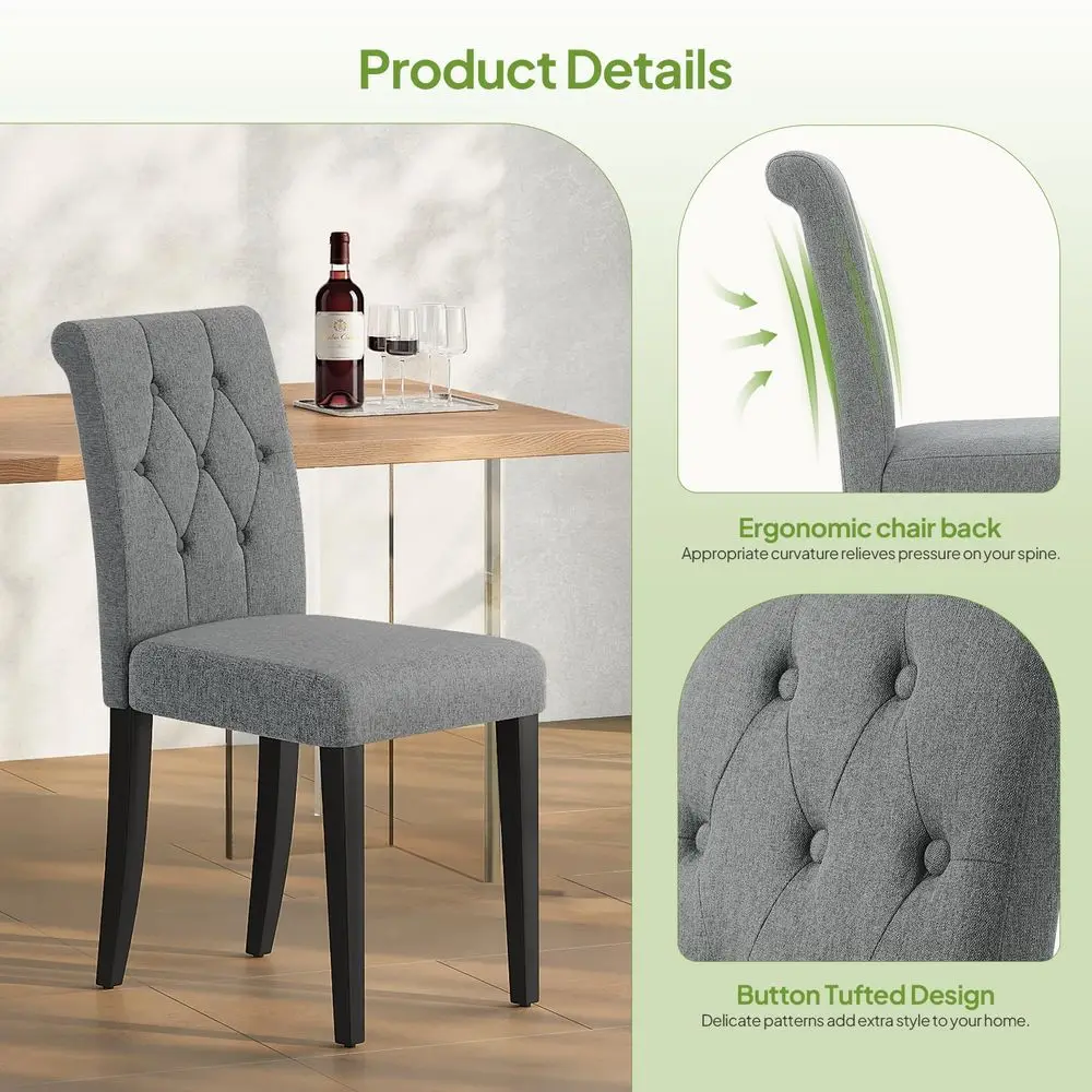 Tufted Dining Chairs Set 6