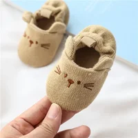Chaussures de berceau pour nouveau-né, garçons et filles, décontractées, premiers pas, oreilles d'animaux mignonnes, semelles souples, antidérapantes, chaussures plates pour tout-petits de 0 à 18 mois 3
