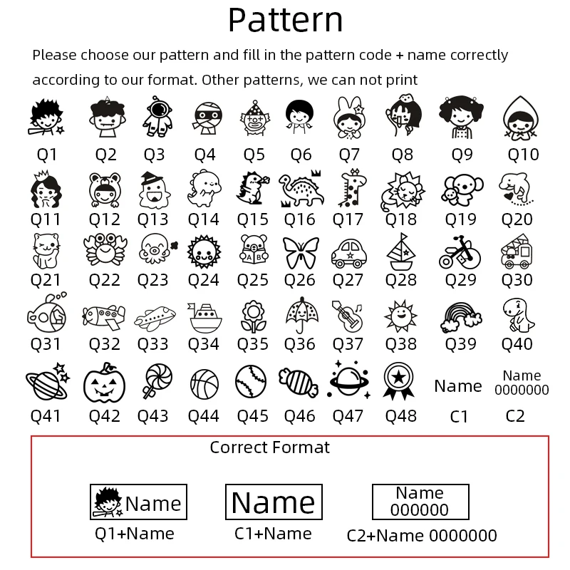 Custom Name Seals Stamp For Baby Teachers Kids Children's Clothing Waterproof Not Faded DIY Personalized Clothes Toys