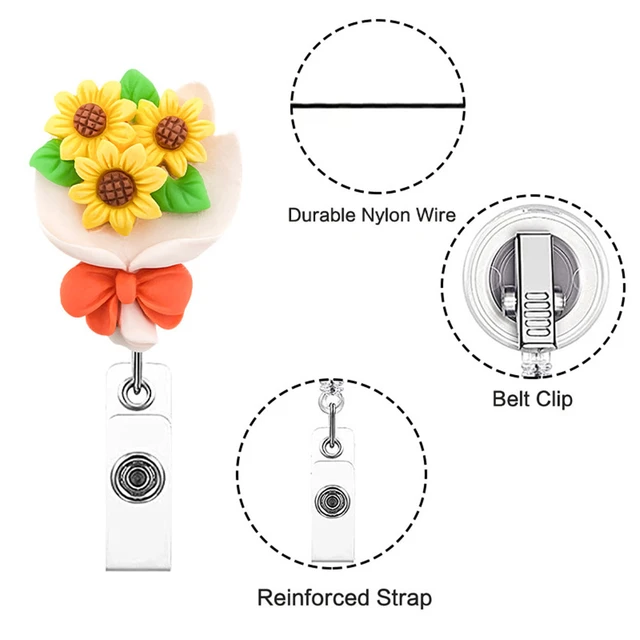 Accessories, Sun Flower Badge Reel With Matching Badge Buddy