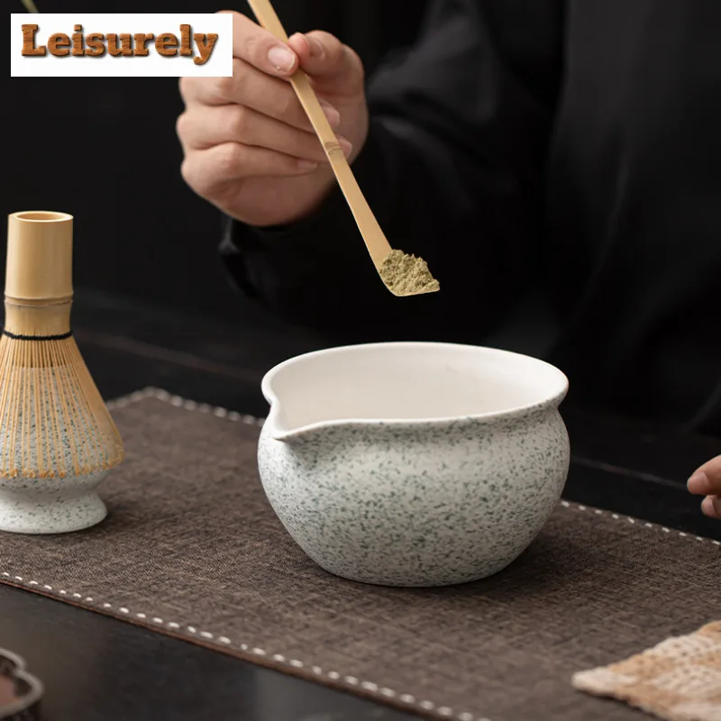 Sesame Polka Dots Ceramic Tea Making Tools Matcha Bowl Tea Ripening And Lepening Japanese Tea Spoon To Make Foam And Stir Tools