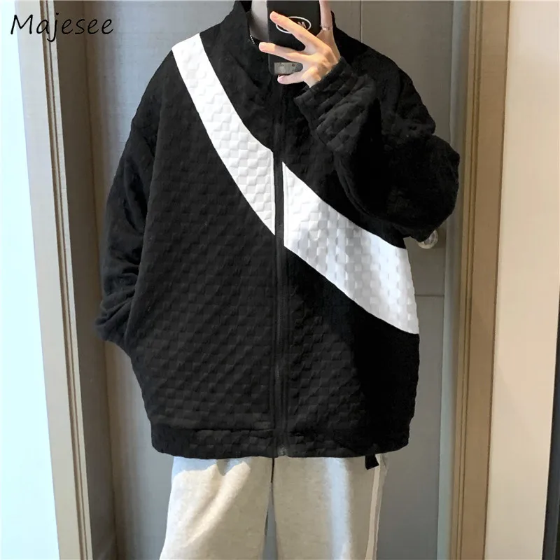 

Jackets Men High Street Stand Collar Fashion Casual Handsome Korean Clothes Teens All-match Couple Male Teens Popular Baggy Cozy