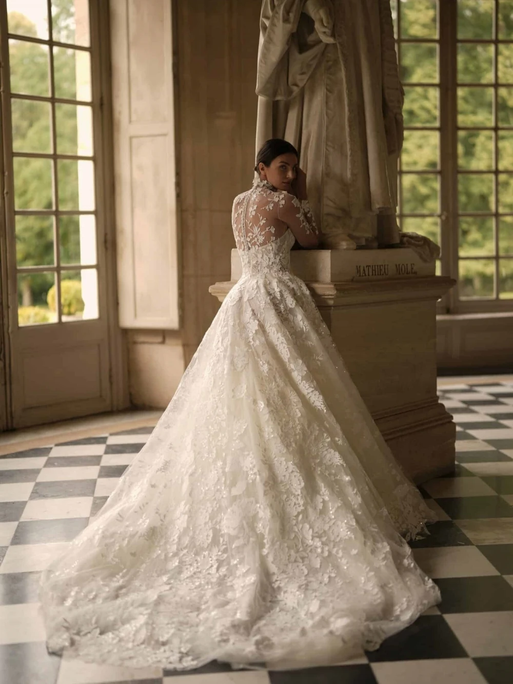 a line glitter wedding dress Sparkle Glitter Wedding Dress - Long Sleeve Wedding Dress