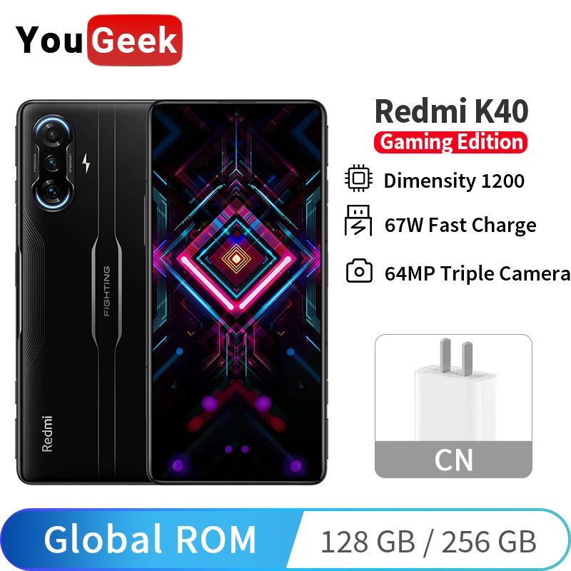 Смартфон Xiaomi Redmi K40 с глобальной прошивкой 128 Гб/256 ГБ 1200 дюйма Восьмиядерный