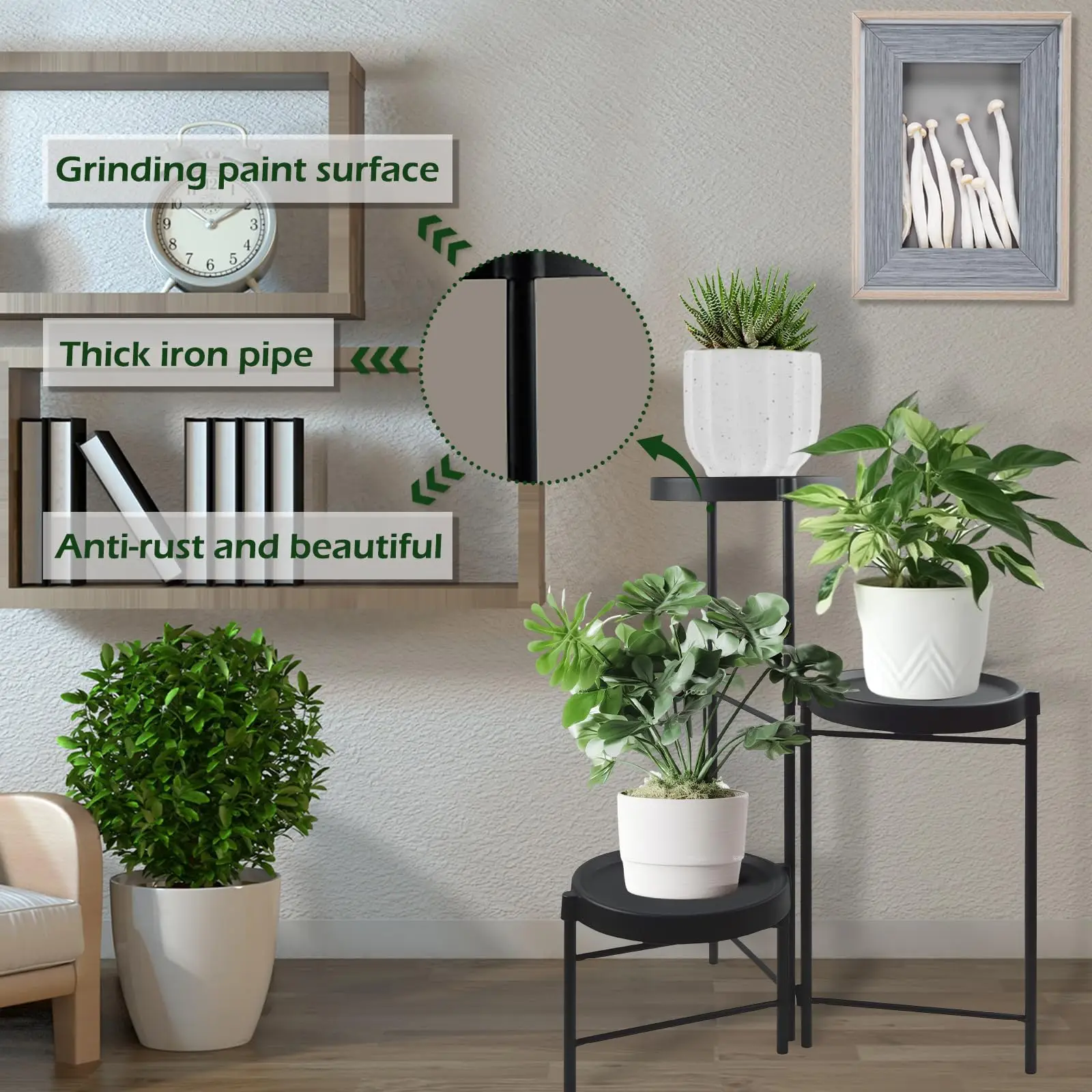 3/4/5 Tier Plant Stand Stand Flower Shelf Planter Rack Indoor For Flowers Metal Storage Shelf Display Multiple Flower Pot plant stand
