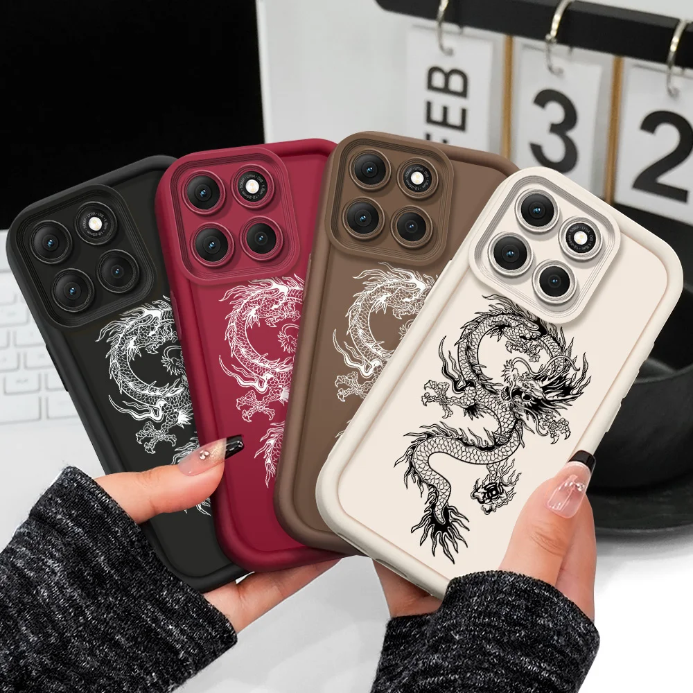 Elegant Dragon Pattern Soft Phone Case - Staircase Design