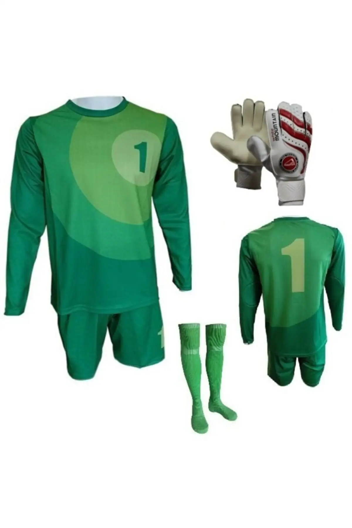 

Green Jersey Sports Wear & Outdoor Children Goalkeeper Jersey, shorts, socks, goalkeeper Glove Set
