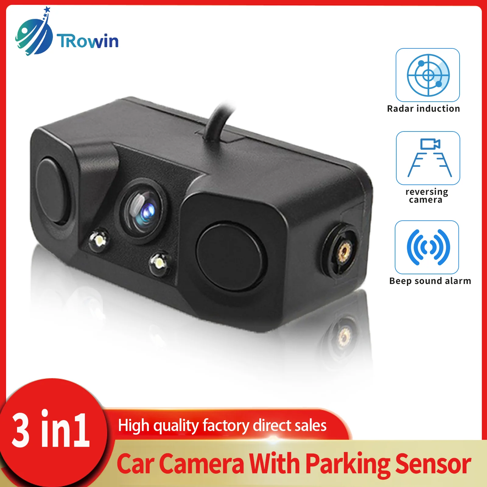 Cámara De Reversa Para Coche Cámara De Marcha Atrás Y Delantera Para Coche - Impermeable, Visión Nocturna, 360° - HD Para Estacionamiento Camara Digital Bridge