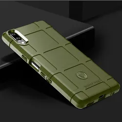 Shockproof Rubber Silicone Shield Phone Cover - Armor Heavy Matte Back Case for Xperia L3 (Army green)