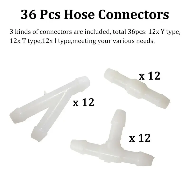 

36pcs Car Wiper Spray Pipe Joint T Y I Type Windshield Washer Pipe Nozzle Wiper Cleaning Water Hose Tube Joint Car Accessories