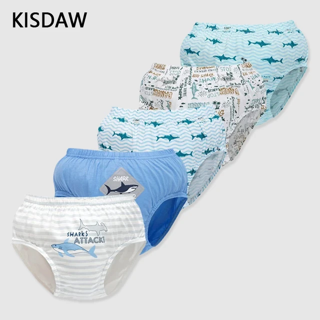 5 Pcs/Lot Cotton Children Underwear Shark Cartoon Patterns Boys Panties  Breathable Kids Underpants Soft Sweatproof Boys Boxers - AliExpress